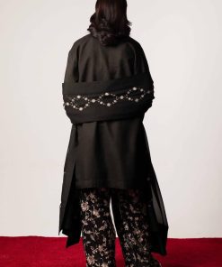 Zara Shahjahan Raw Silk Suit Zszc-1925Wblack 9 Zc 1925D Imanistudio.com 1