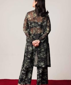 Zara Shahjahan Chiffon Georgette Suit Zszc-1927 Blk Floral 10 Zc 1927B Imanistudio.com