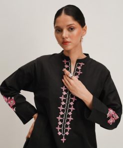 Zara Shahjahan Basic 2Pcs Kurta Co-Ord Set Zszkt-1253Black 10 Zkt 1253A Imanistudio.com