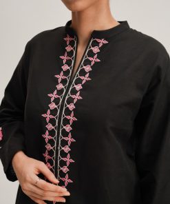 Zara Shahjahan Basic 2Pcs Kurta Co-Ord Set Zszkt-1253Black 11 Zkt 1253B Imanistudio.com