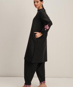 Zara Shahjahan Basic 2Pcs Kurta Co-Ord Set  ZSZKT-1253Black