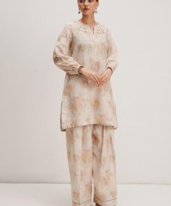 Zara Shahjahan 2Pcs Basic Kurta Suit ZSZKT-1258 Cream Floral