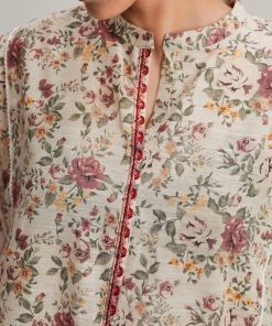 Zara Shahjahan Basic Kurta Co-Ord Set Zszkt-1261Wht Floral 7 Zkt 1261B Imanistudio.com