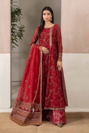 Luxury Pret Casual Wear Deep Red Outfit Mbdw-W23128Dr