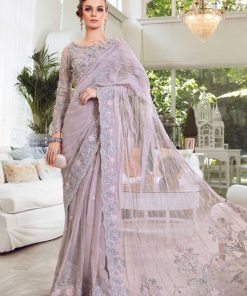 Luxury Couture Wedding Wear Lilac Saree MBMC-23806LP