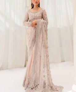 Maria B Couture Wedding Wear Pastel Pink Saree Mbmc-23909Pp 8 Mc 909 Pinkd Imanistudio.com