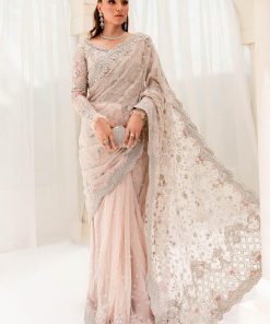 Maria B Couture Wedding Wear Pastel Pink Saree MBMC-23909PP