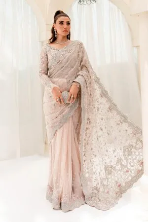 Maria B Couture Wedding Wear Pastel Pink Saree MBMC-23909PP