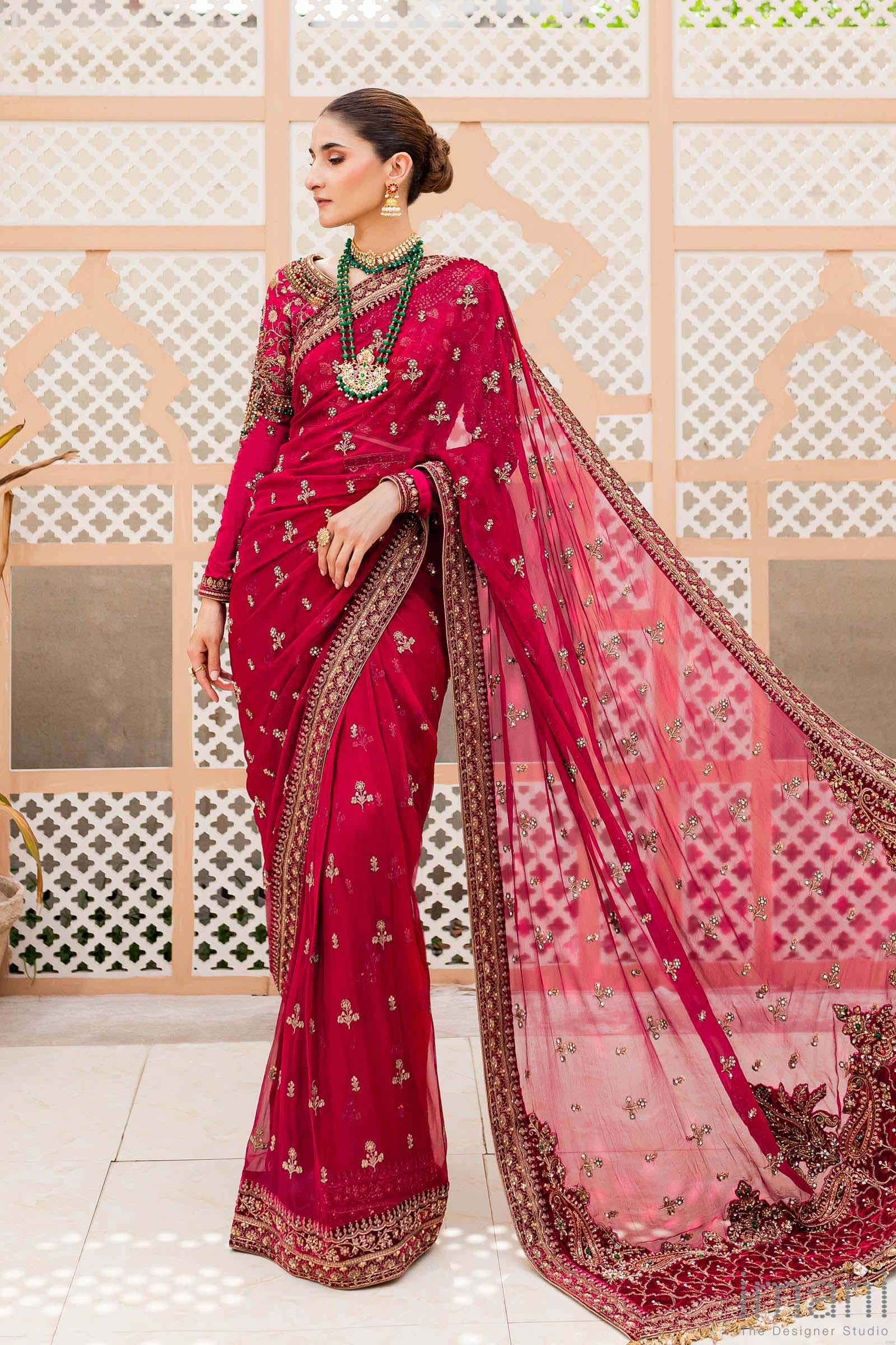 Maria b hotsell red saree