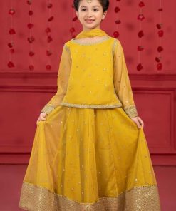 Maria.b Kid’s Wear Lime Yellow Skirt Suit Mbks-Ef2436Ly 8 Mks W2336 Limegreen Imanistudio.com