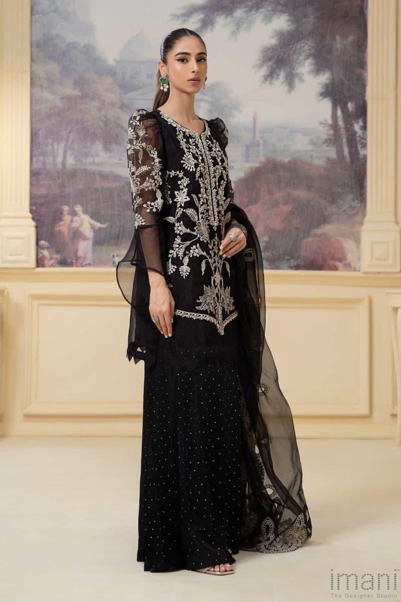 Luxury Evening Wear Black Outfit MBSF-W2335BS - Imani Studio