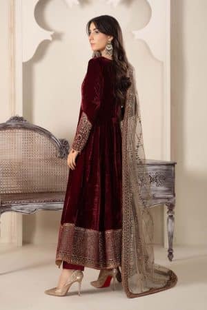 Maria b maroon sales dress