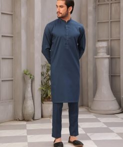 Cordoba-Teal Blue 2Pcs Cotton Kameez Shalwar Trousers- Imist2349-Tb 15 Cardoba Teala Imanistudio.com