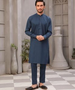 Cordoba-Teal Blue 2Pcs Kameez Trousers/Shalwar- IMIST2349-Teal Blue