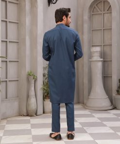 Cordoba-Teal Blue 2Pcs Cotton Kameez Shalwar Trousers- Imist2349-Tb 16 Cardoba Tealc Imanistudio.com