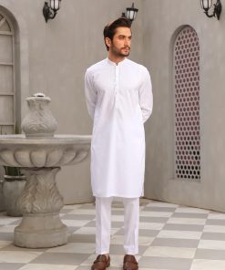 2Pcs Mens Trousers Shalwar Kameez Cordoba Imist2349-White 8 Cardoba Wht Imanistudio.com