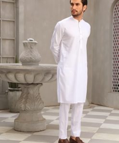 2Pcs Mens Trousers Shalwar Kameez Cordoba Imist2349-White 9 Cardoba Whta Imanistudio.com