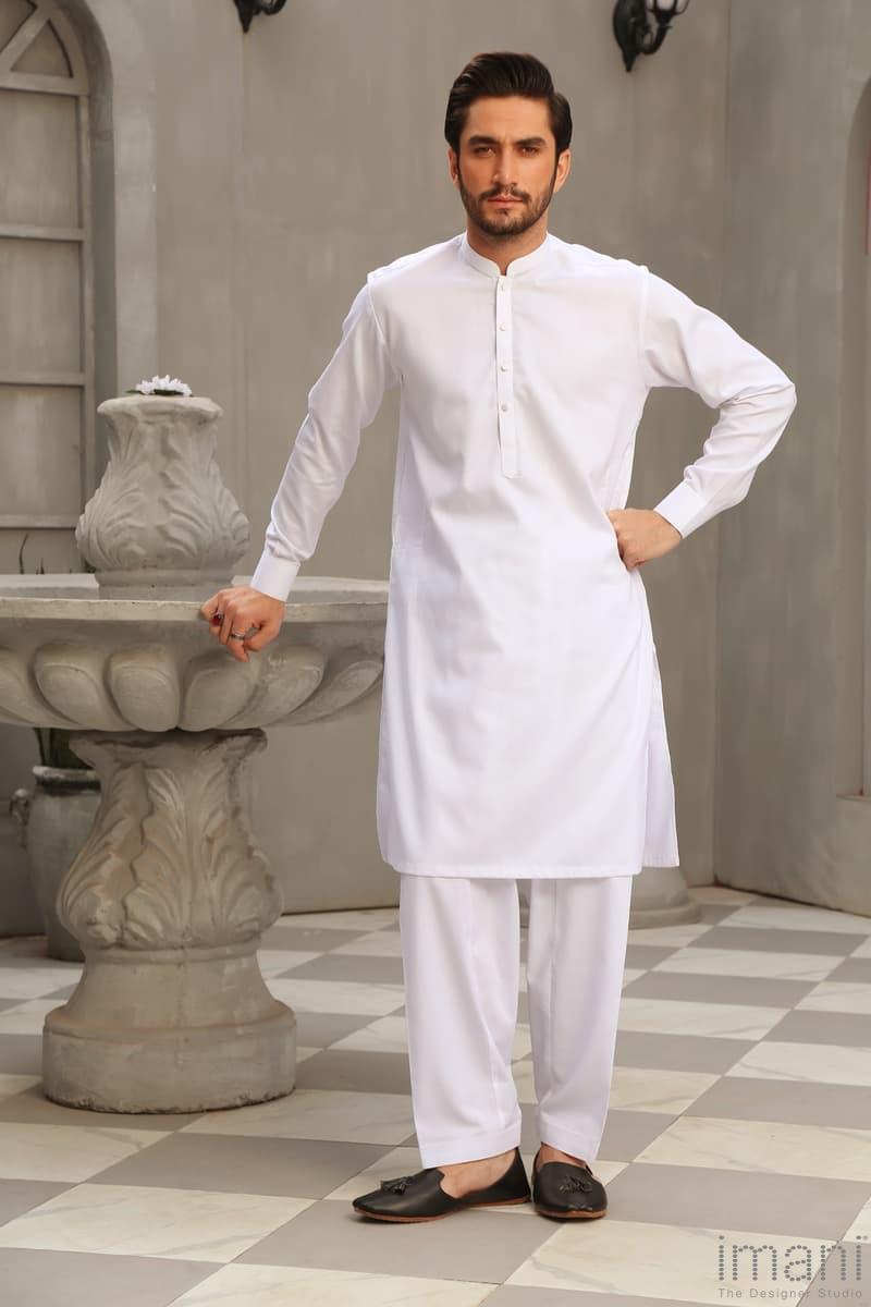 2Pcs Men’s Trousers/Shalwar/ Kameez Cordoba Imist2349-White