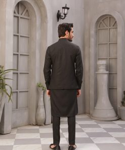 Mens Waistcoat Markhor Sleeveless Blazer Imist-2048 Charcoal 8 Markhor Charcoalb Imanistudio.com