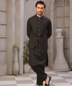 Mens Waistcoat Markhor Sleeveless Blazer Imist-2048 Charcoal 7 Markhor Charcoald Imanistudio.com