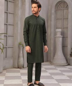 Mens Green Shalwar Kameez Trousers 2Pcs Suit Markhor IMIST-2348FG