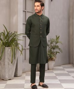Mens Waistcoat Markhor Sleeveless Blazer Imist-2048Green 7 Markhor Greenc Imanistudio.com