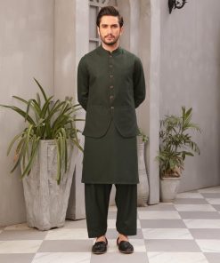 Mens Waistcoat Markhor Sleeveless Blazer Imist-2048Green 6 Markhor Greend Imanistudio.com