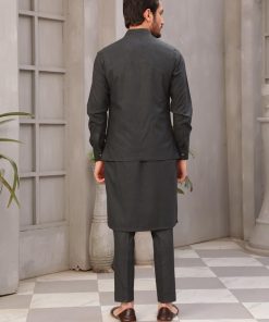 Mens Waistcoat Markhor Sleeveless Blazer Imist-2048Gunmetal 9 Markhor Gun Metala Imanistudio.com