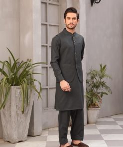 Mens Waistcoat Markhor Sleeveless Blazer Imist-2048Gunmetal 10 Mens Shalwar Kameez Trousers 2Pcs Suit Markhor- Gun Metal Imist-2348Gm