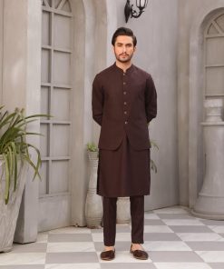 Mens Shalwar Kameez Trousers 2Pcs Suit Markhor-Maroon IMIST-2348MV