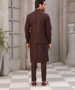 Mens Waistcoat Markhor Sleeveless Blazer Imist-2048Maroon 7 Markhor Maroonb Imanistudio.com