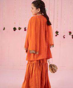 Mariab Orange Embroidered Jacquard Gharara Suit Mbkd-Ef2416Or 14 Mkd Ef2416Oringe Imanistudio.com
