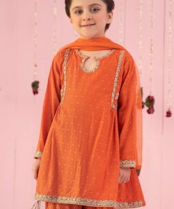Mariab Orange Embroidered Jacquard Gharara Suit Mbkd-Ef2416Or 10 Mkd Ef2416Oringea Imanistudio.com