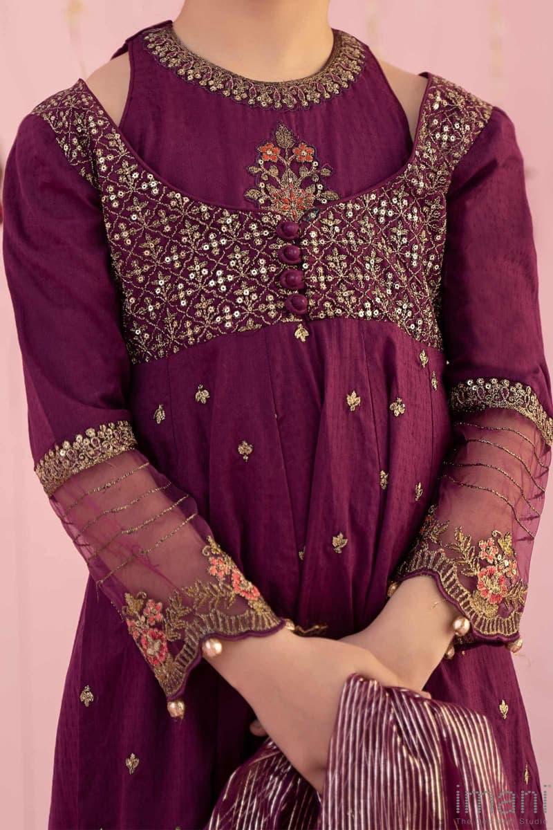 MariaB Purple Embroidered Dobby Sahara Suit MBKD-EF2421PD - Imani Studio