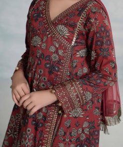 Mariab Maroon Printed &Amp; Embroidered Lawn Suit Mbkd-Ef2426Mp 13 Mkd Ef2426Maroob Imanistudio.com