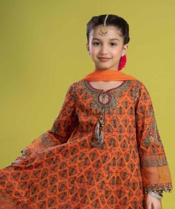 Mariab Orange Printed &Amp; Embroidered Lawn Suit Mbkd-Ef2436Op 13 Mkd Ef2436Orangeb Imanistudio.com