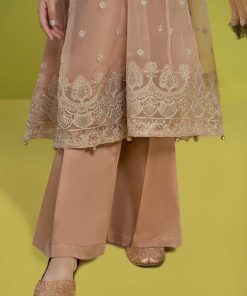 Mariab Embroidered Milky Coffee Organza Suit Mbks-Ef2405Mc 15 Mks Ef2405Coffeeb Imanistudio.com