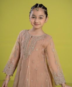 Mariab Embroidered Milky Coffee Organza Suit Mbks-Ef2405Mc 12 Mks Ef2405Coffeed Imanistudio.com