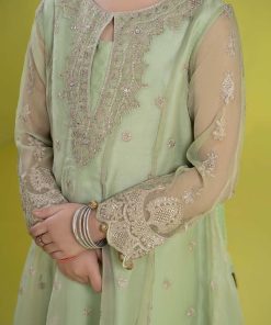 Mariab Embroidered Mint Green Organza Suit Mbks-Ef2405Mg 10 Mks Ef2405Greenb Imanistudio.com