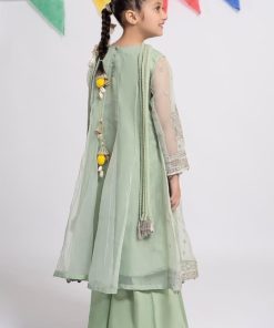 Mariab 3 Piece Embroidered Organza Sharara Set Mbks-Ef2415Lg 14 Mks Ef2415Green Imanistudio.com