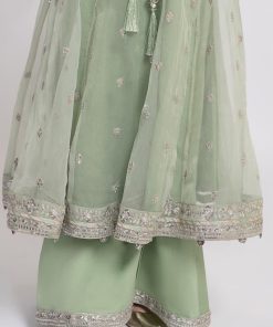 Mariab 3 Piece Embroidered Organza Sharara Set Mbks-Ef2415Lg 13 Mks Ef2415Greena Imanistudio.com