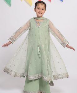 Mariab 3 Piece Embroidered Organza Sharara Set Mbks-Ef2415Lg 10 Mks Ef2415Greene Imanistudio.com