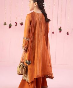 Mariab 3 Piece Embroidered Organza Sharara Suits Mbks-Ef2426Rt 16 Mks Ef2426Rust Imanistudio.com