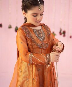 Mariab 3 Piece Embroidered Organza Sharara Suits Mbks-Ef2426Rt 13 Mks Ef2426Rustb Imanistudio.com