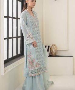 Mariab Aqua Blue Embroidered Cotton Lawn Suit Mbdw-Ef2405Ab 8 Dwef 2405Aquae Imanistudio.com