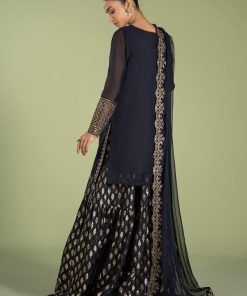 Mariab Navy Blue Paper Cotton &Amp; Broshia Jacquard Suit Mbdw-Ef24104Nb 13 Dwef 24104Blue Imanistudio.com