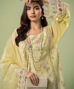 Mariab Lemon Cotton Lawn Embroidered Suit Mbdw-Ef2418Ll 10 Dwef 2418Yellow Imanistudio.com
