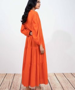 1 Pcs Orange Dobby Lawn Dress Mb-Ef24111Og 9 Mbef 24111Orangec Imanistudio.com