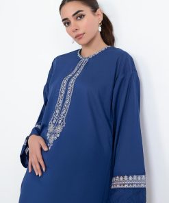 1 Pcs Dark Blue Cotton Lawn Kaftan Mb-Ef2485Db 8 Mbef 2485Bluee Imanistudio.com