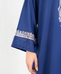 1 Pcs Dark Blue Cotton Lawn Kaftan Mb-Ef2485Db 9 Mbef 2485Bluef Imanistudio.com